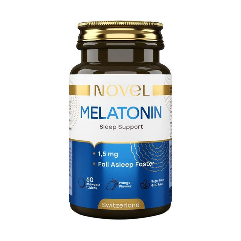 Мелатонін Novel Melatonin 1.5 мг, 60 жувальних таблеток